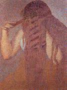 Henri Edmond Cross Woman Combing her Hair oil on canvas